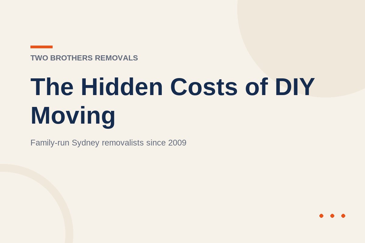 The Hidden Costs of DIY Moving — Two Brothers Removals
